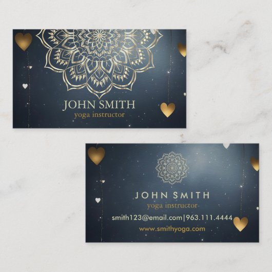 Moderne minimalistische Roos Gold Lotus Yoga Instr Visitekaartje (Voorkant / Achterkant)