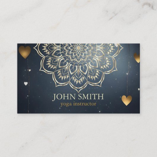 Moderne minimalistische Roos Gold Lotus Yoga Instr Visitekaartje (Voorkant)