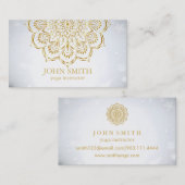 Moderne minimalistische Roos Gold Lotus Yoga Instr Visitekaartje (Voorkant / Achterkant)