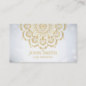 Moderne minimalistische Roos Gold Lotus Yoga Instr Visitekaartje (Voorkant)