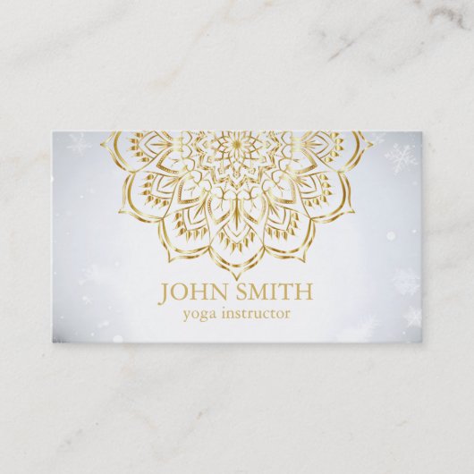 Moderne minimalistische Roos Gold Lotus Yoga Instr Visitekaartje (Voorkant)