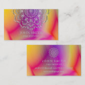 Moderne minimalistische Roos Gold Lotus Yoga Instr Visitekaartje (Voorkant / Achterkant)