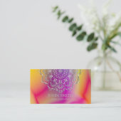 Moderne minimalistische Roos Gold Lotus Yoga Instr Visitekaartje (Staand voorkant)