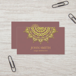 Moderne minimalistische Roos Gold Lotus Yoga Instr Visitekaartje