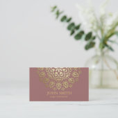 Moderne minimalistische Roos Gold Lotus Yoga Instr Visitekaartje (Staand voorkant)
