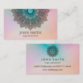 Moderne minimalistische Roos Gold Lotus Yoga Instr Visitekaartje (Voorkant / Achterkant)