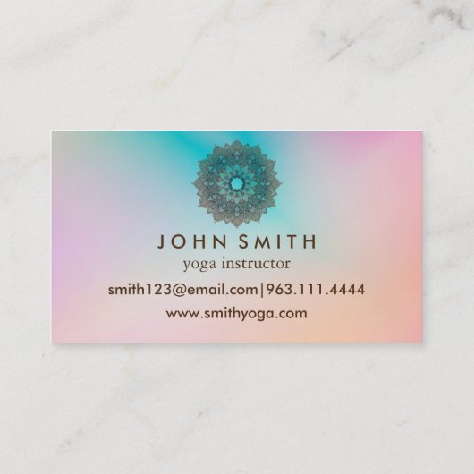 Moderne minimalistische Roos Gold Lotus Yoga Instr Visitekaartje (Achterkant)