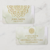 Moderne minimalistische Roos Gold Lotus Yoga Instr Visitekaartje (Voorkant / Achterkant)