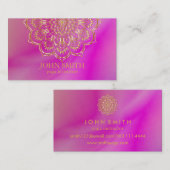 Moderne minimalistische Roos Gold Lotus Yoga Instr Visitekaartje (Voorkant / Achterkant)