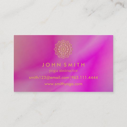 Moderne minimalistische Roos Gold Lotus Yoga Instr Visitekaartje (Achterkant)