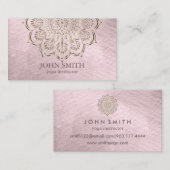 Moderne minimalistische Roos Gold Lotus Yoga Instr Visitekaartje (Voorkant / Achterkant)