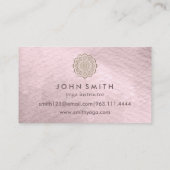 Moderne minimalistische Roos Gold Lotus Yoga Instr Visitekaartje (Achterkant)