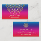 Moderne minimalistische Roos Gold Lotus Yoga Instr Visitekaartje (Voorkant / Achterkant)