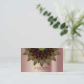 Moderne minimalistische Roos Gold Lotus Yoga Instr Visitekaartje (Staand voorkant)