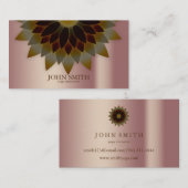 Moderne minimalistische Roos Gold Lotus Yoga Instr Visitekaartje (Voorkant / Achterkant)