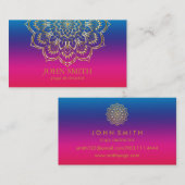 Moderne minimalistische Roos Gold Lotus Yoga Instr Visitekaartje (Voorkant / Achterkant)