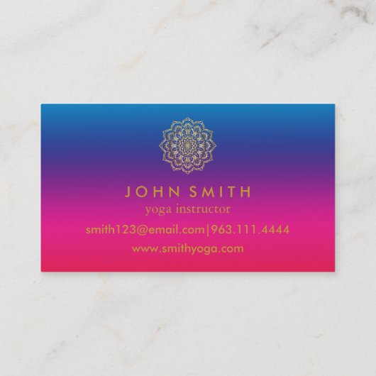 Moderne minimalistische Roos Gold Lotus Yoga Instr Visitekaartje (Achterkant)