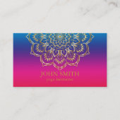 Moderne minimalistische Roos Gold Lotus Yoga Instr Visitekaartje (Voorkant)