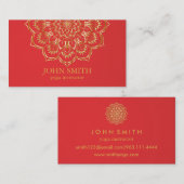 Moderne minimalistische Roos Gold Lotus Yoga Instr Visitekaartje (Voorkant / Achterkant)