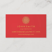 Moderne minimalistische Roos Gold Lotus Yoga Instr Visitekaartje (Achterkant)