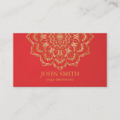 Moderne minimalistische Roos Gold Lotus Yoga Instr Visitekaartje (Voorkant)