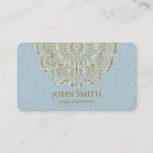 Moderne minimalistische Roos Gold Lotus Yoga Instr Visitekaartje (Voorkant)
