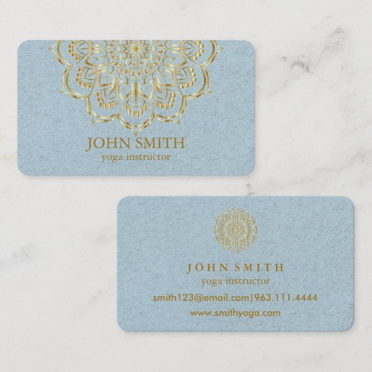 Moderne minimalistische Roos Gold Lotus Yoga Instr Visitekaartje (Voorkant / Achterkant)