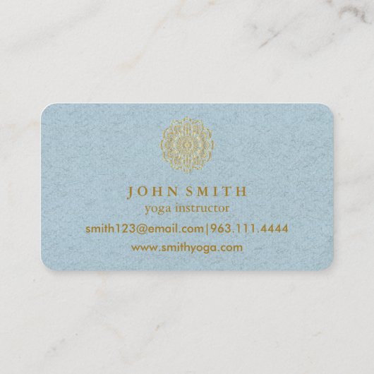 Moderne minimalistische Roos Gold Lotus Yoga Instr Visitekaartje (Achterkant)