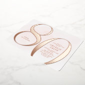 Moderne, minimalistische roos goud 80e verjaardag folie uitnodiging (Gedraaid)