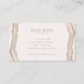 Moderne minimalistische Roos gouden glitter agaat Visitekaartje (Achterkant)