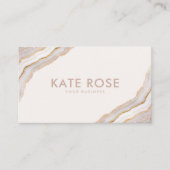 Moderne minimalistische Roos gouden glitter agaat Visitekaartje (Voorkant)