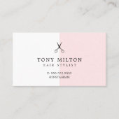 Moderne minimalistische Roos witte schaar kapper Visitekaartje (Voorkant)