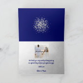 Moderne minimalistische Royal Blue en Silver Glitt Bedankkaart (Binnen)