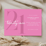 Moderne minimalistische roze 21ste verjaardag kaart<br><div class="desc">Moderne minimalistische 21ste verjaardagsuitnodiging met eenvoudig design met een stijlvol design en elegant script.</div>