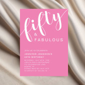 Moderne minimalistische roze 50ste verjaardag kaart