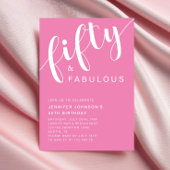 Moderne minimalistische roze 50ste verjaardag kaart