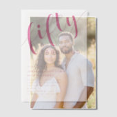 Moderne minimalistische roze 50ste verjaardag vellum uitnodigingen (Offset (Koppel))