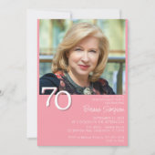 Moderne minimalistische roze 70e verjaardag kaart (Voorkant)