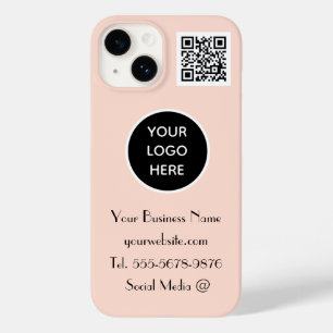 Moderne minimalistische roze aangepaste logo QR-co Case-Mate iPhone 14 Hoesje
