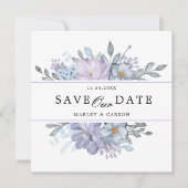 Moderne Minimalistische Roze Bloemige Trouwkaart V Save The Date (Voorkant)