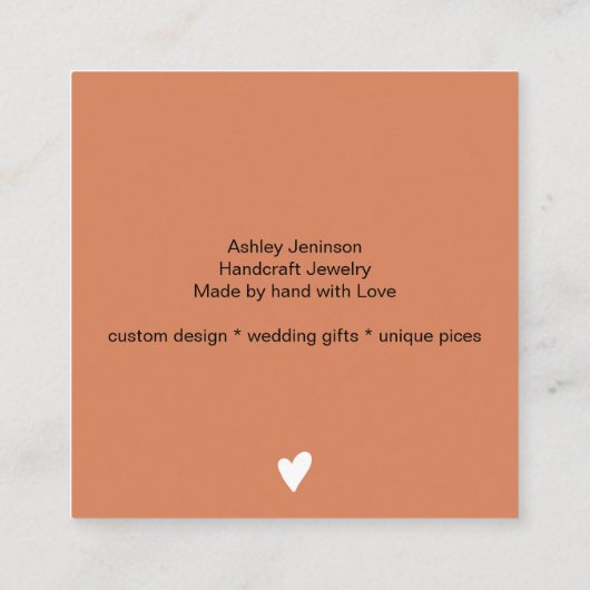 Moderne, minimalistische roze blokorde bedankt vierkante visitekaartje (Achterkant)