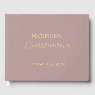 Moderne minimalistische roze blush quinceañera gastenboek