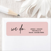 Moderne minimalistische roze blush retour adres la etiket (Insitu)
