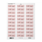 Moderne minimalistische roze blush retour adres la etiket (Full Sheet)