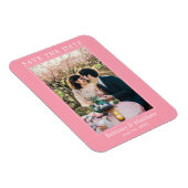 Moderne minimalistische roze Blush Save the Date Magneet (Rechterzijde)