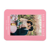 Moderne minimalistische roze Blush Save the Date Magneet (Horizontaal)