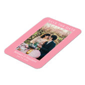 Moderne minimalistische roze Blush Save the Date Magneet (Linkerzijde)