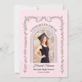 Moderne Minimalistische Roze Boog Foto Klas van 20 Aankondiging
