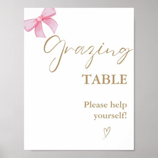 Moderne minimalistische roze boog gouden grazende  poster (Voorkant)