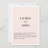 Moderne minimalistische roze bruiloft voor script kaart (Voorkant)